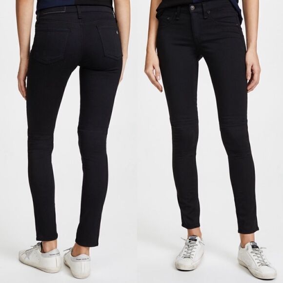 Rag & Bone ‘Legging’ Jeans - Black Plush - Picture 1 of 8
